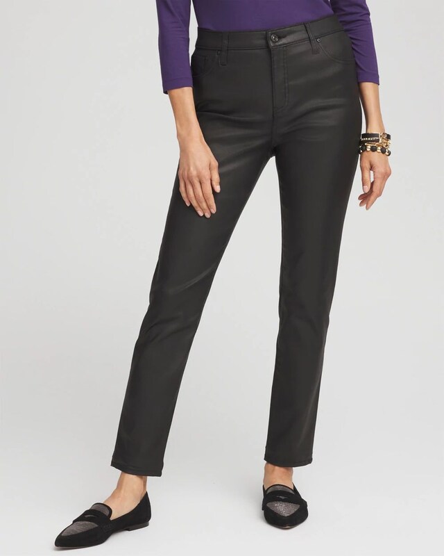 Girlfriend Coated Ankle Jeans - image 1